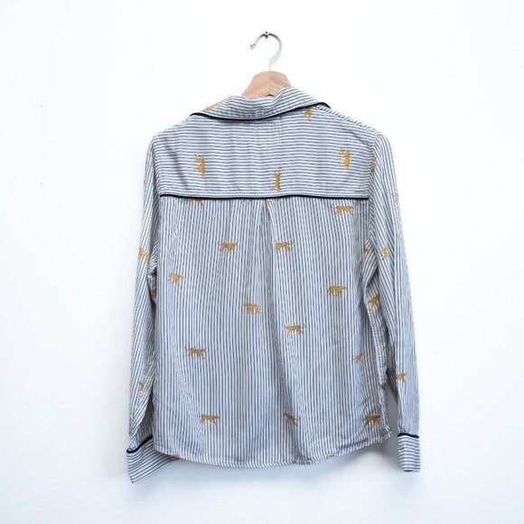Rails Cheetah Striped Long Sleeves Pajama Top "Clara" - Picture 6 of 7
